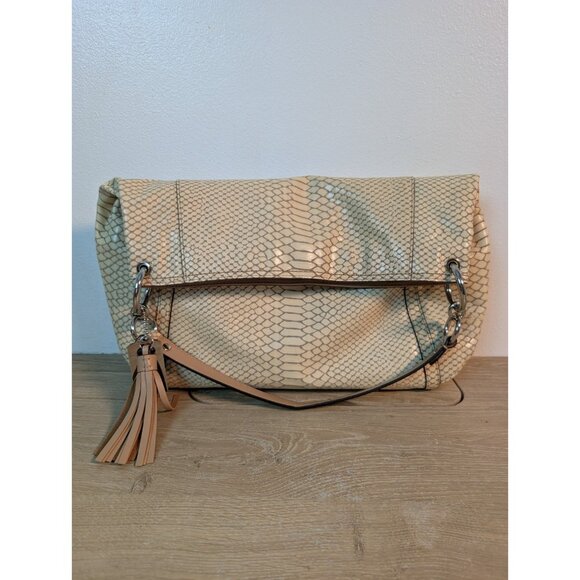 Coach Cream Park Python Embossed Leather Hobo F24383 Animal Print Shoulder Bag - Picture 4 of 11